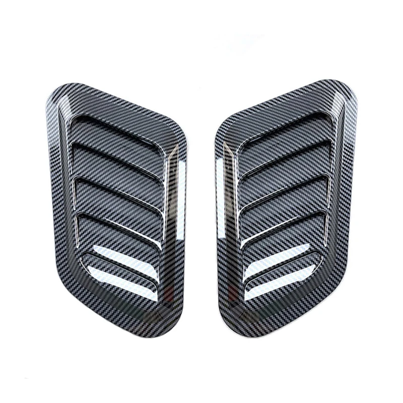 Car Universal Vent Side Vent Hood Air Outlet Decorative Vents Carbon Fiber False Vent Hood Vehicle Auto Decorative Sticker 2PCS