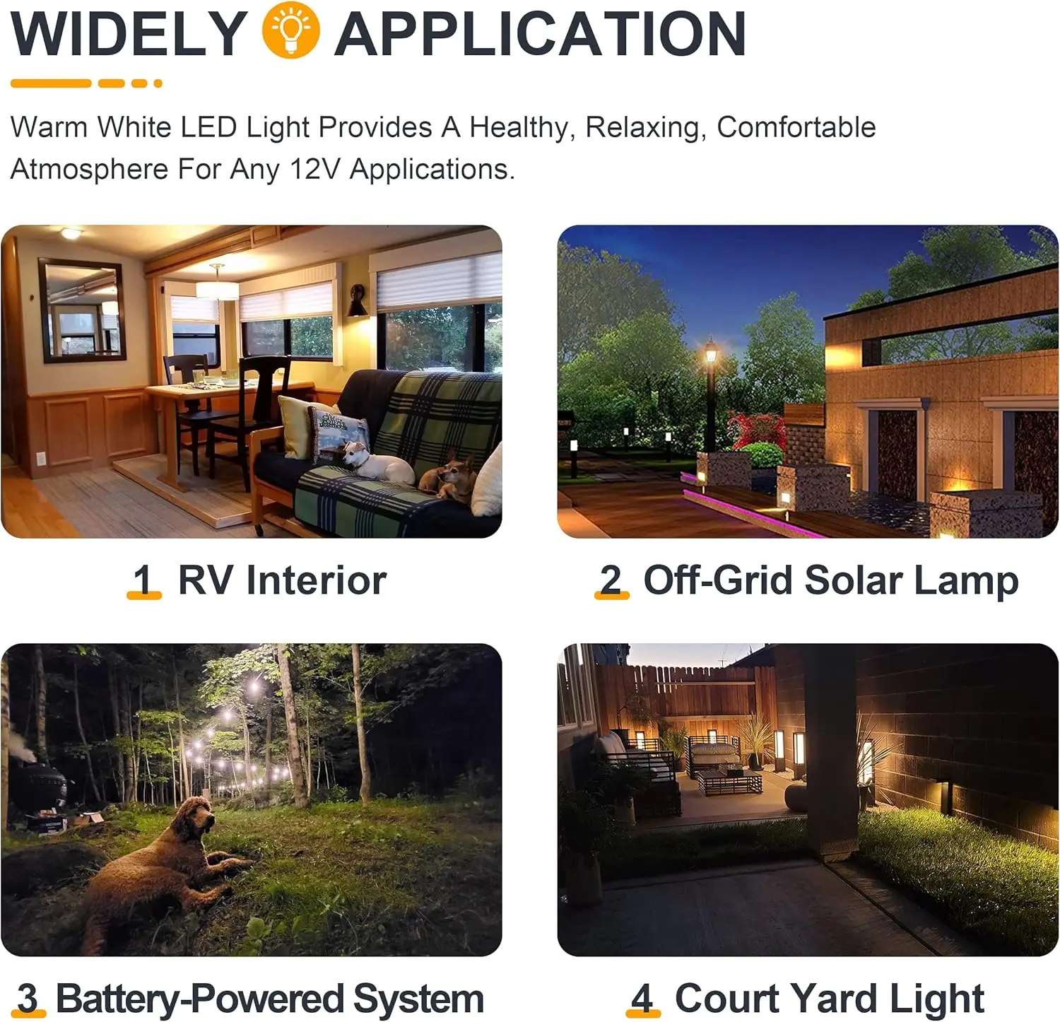 12V Low Voltage LED Light Bulb G80 24 Volt Edison Bulb 2700K 4500K E27 Base LED Bulbs for Off-Grid Solar Battery Systems RV Boat