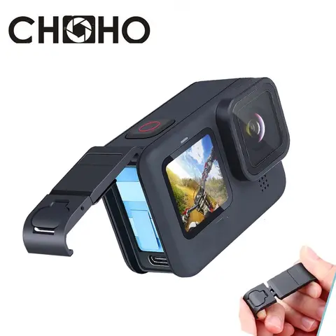 GoPro 10 11 12 13 액세서리 충전식 측면 커버 Go Pro Hero 13 Black 용 알루미늄 합금 교체 배터리 뚜껑 도어