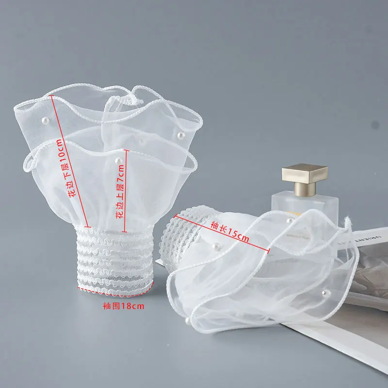 Nail Art Tulle Photo Glove Fake Pleated Cuff Manicure Photography Prop Showing Sleeves Nails Accessories Supplies for Nail Gel