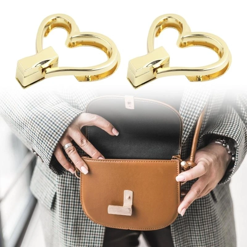 H3CB Fashion Bag Sluiting Hartvorm Tas Clasp metalen Zakken Vergrendeling voor het doe -het -zelftas