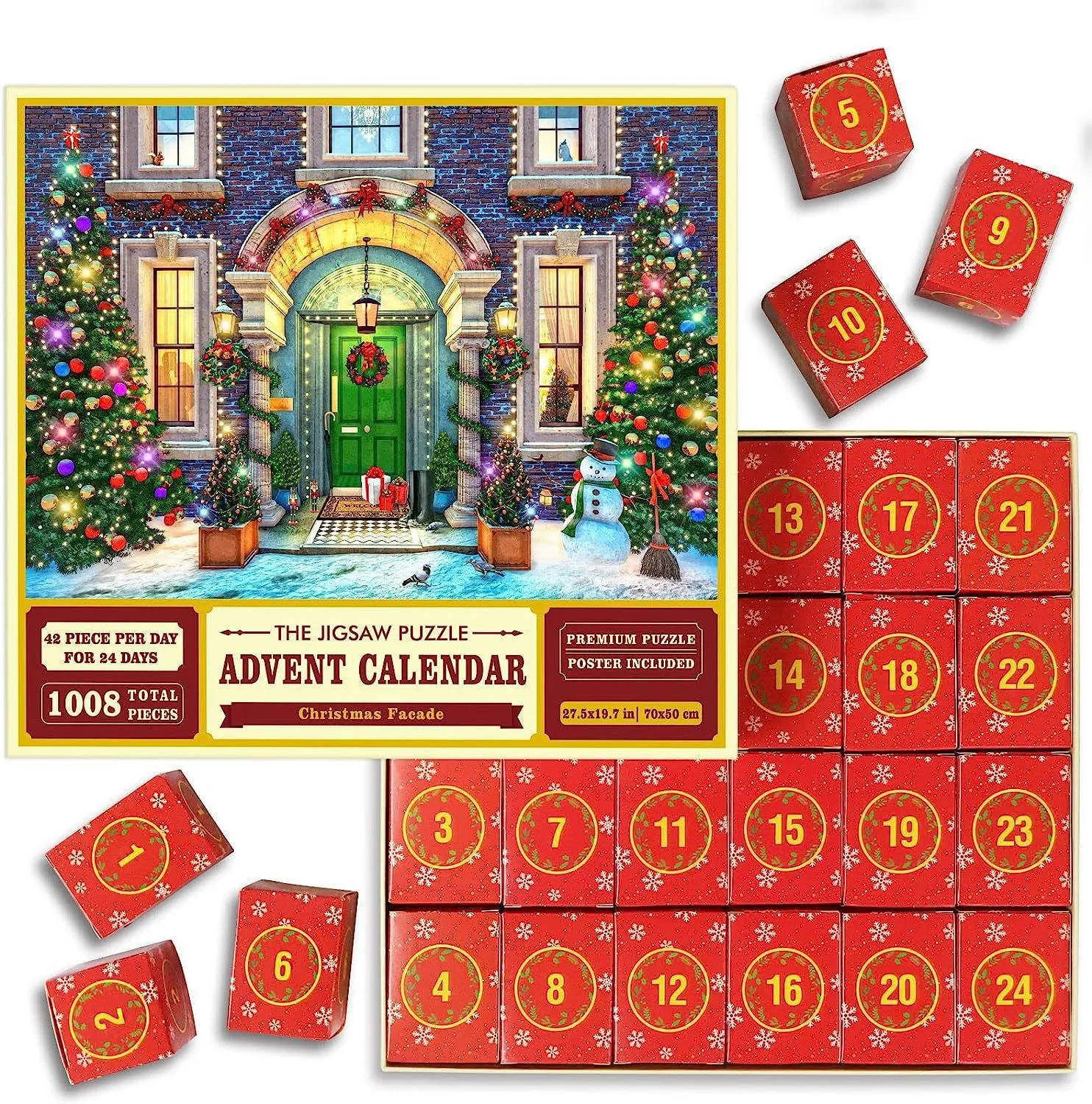 

Christmas Advent Calendar Puzzle 1008 Pieces, Christmas Countdown Puzzle Toy, Kids Christmas Gift Birthday Gift