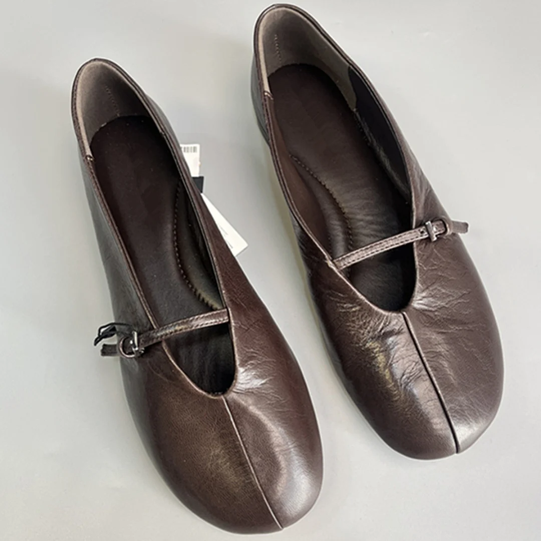

Maxdutti Lazy Slip On Women's Shoes Minimalist Brown Leather Soft Flats Shoes For Woman Woman Shoes Shoes For Woman Loafers