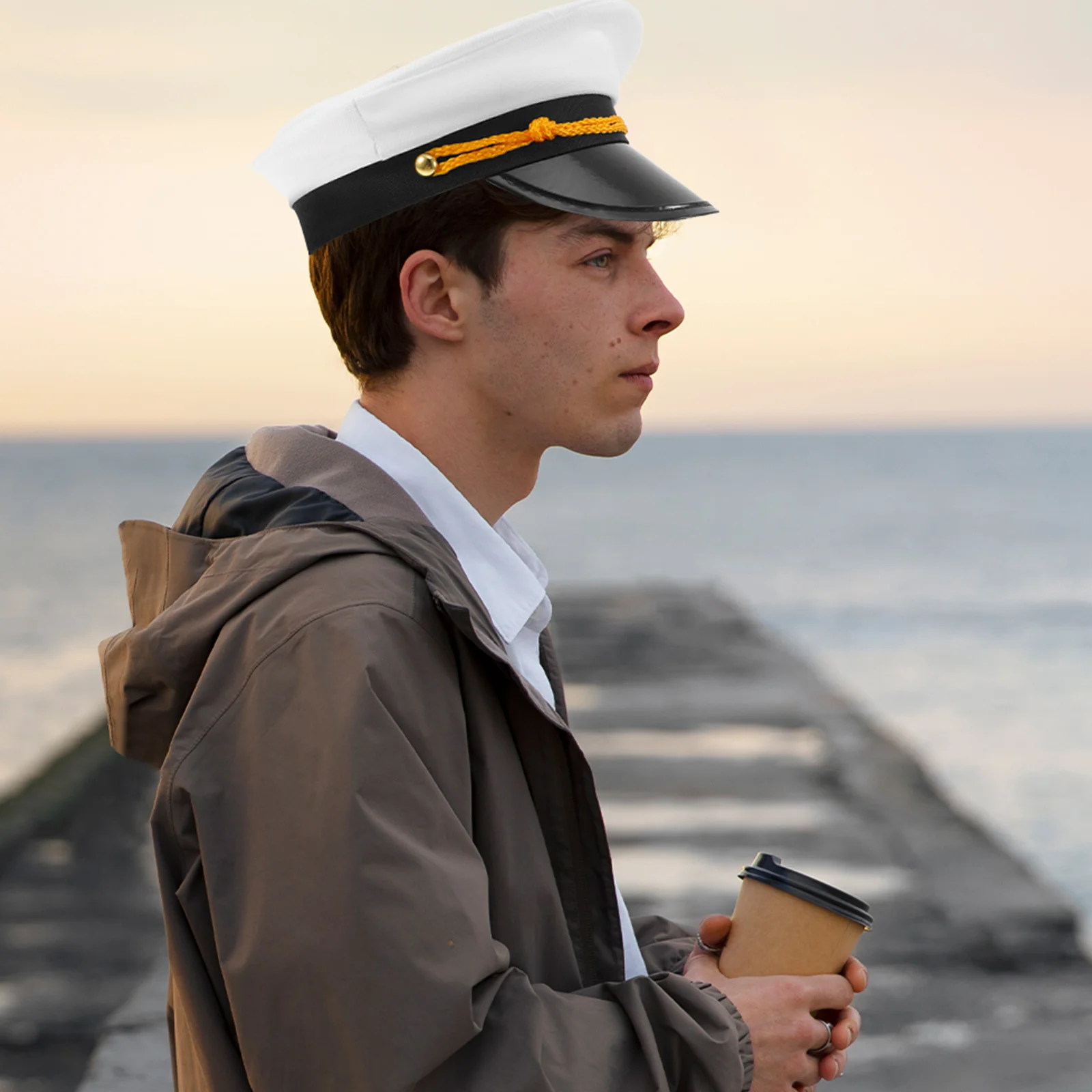 

Yacht Captain Adjustable Hat Nautical Embroidered Anchor Lightweight Comfortable for Cosplay Party Beach Weddings Halloween