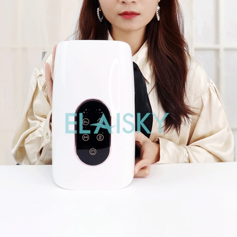 

Hand massager Cordless Electric Massage Device with Temperature Sensitive Hot Compress Kneading Airbag Pushing Hand Massager