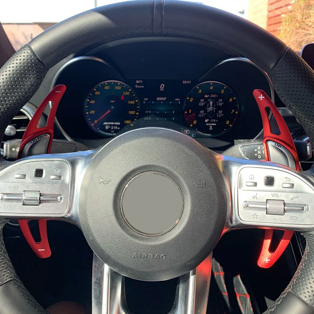 

2pcs Aluminum Steering Wheel Shift Paddle Shifter Extension 2016-2019 For Mercedes Benz AMG CLA45 C63 GLA45 GLS63 GLE63 G63