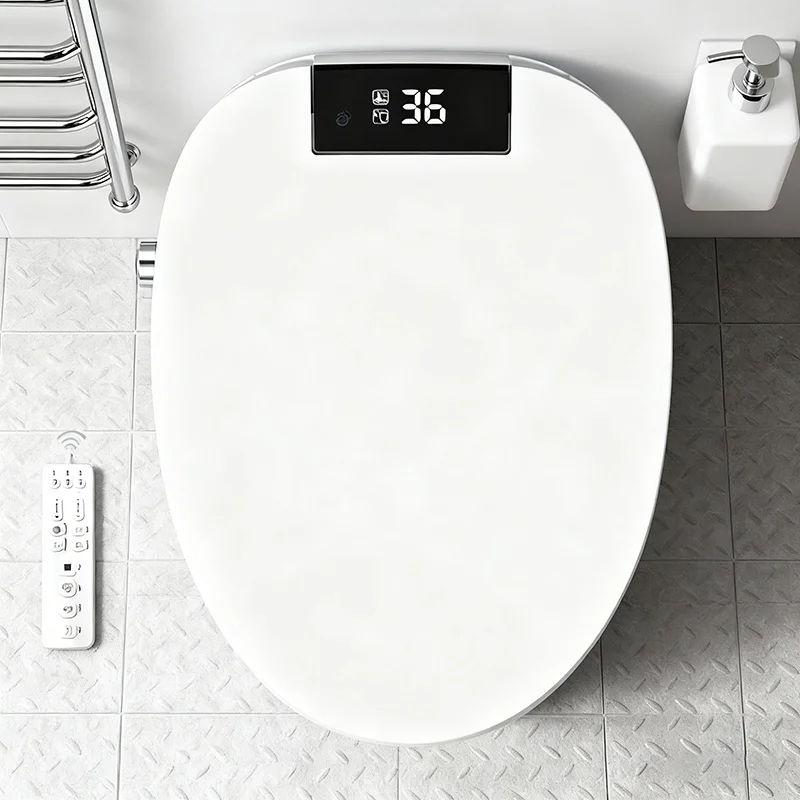 Smart Bidet Toilet Seat Heated Elongated Lid Warm Air Dryer Feminine Wash Night Light Instant Heating Toilet Cover for Bathroom