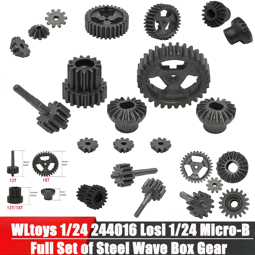 

WLtoys 1/24 244016 Losi 1/24 Micro-B RC Car Spare Parts Steel Complete Set of Gearbox Gear Transmission Gear Upgrade Parts