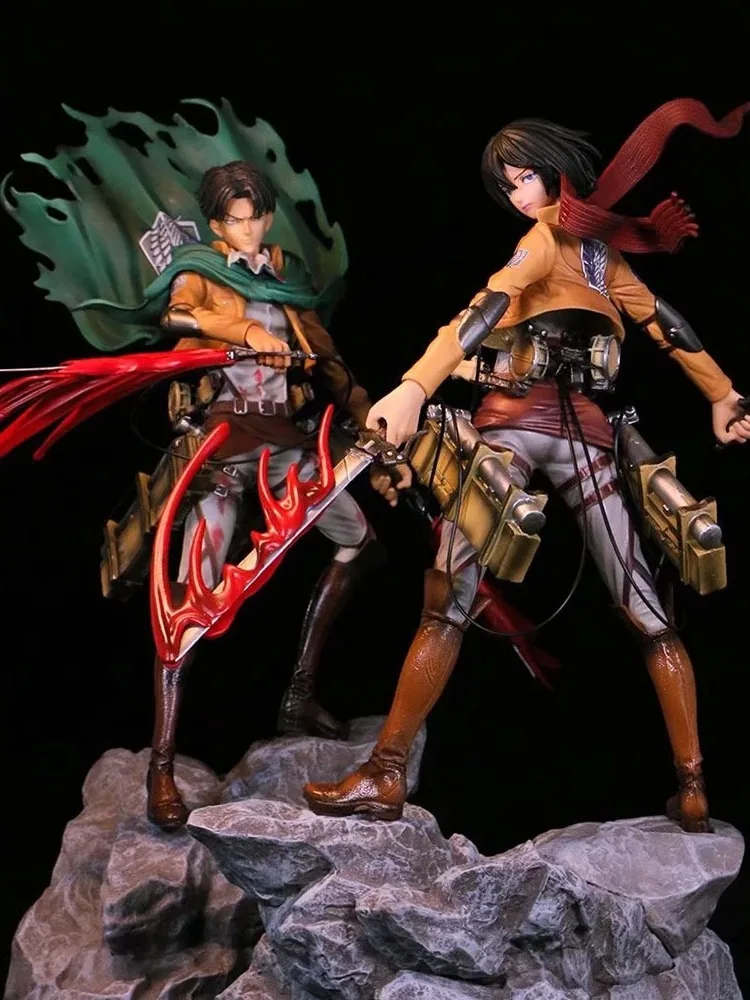 attack-on-titan-gk-battle-edition-levi-ackerman-con-doppia-scultura-testa-statuetta-da-collezione-modellino-in-scatola-giocattolo-anime-per-adulti