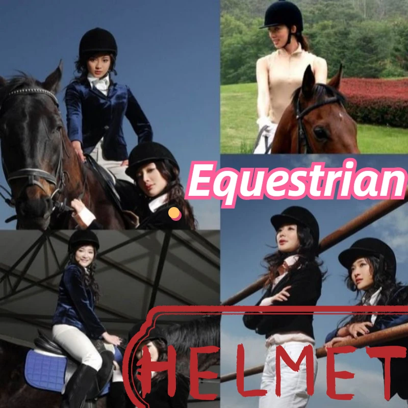 

Professional Equestrian Riding Helmets Racing Supplies Velvet Helmets for Children's Safety Four Seasons Universal Edition