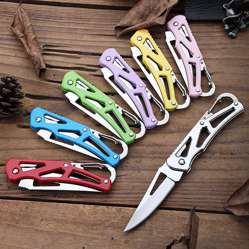 

Pocket Fruit Knife Stainless Steel Small Lockless Household Folding Knife Unboxing Box Cutter Portable Camping Survival EDC Tool