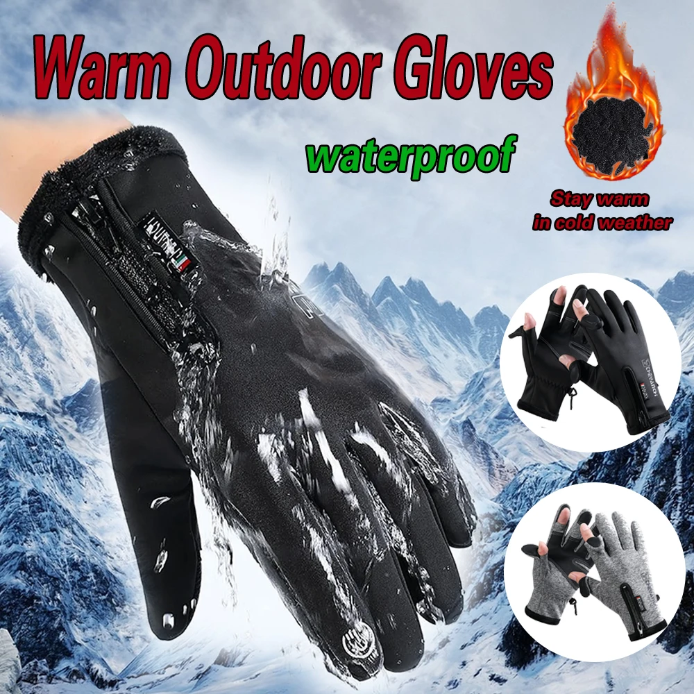 Guantes de pesca de invierno táctiles – Impermeables y antideslizantes