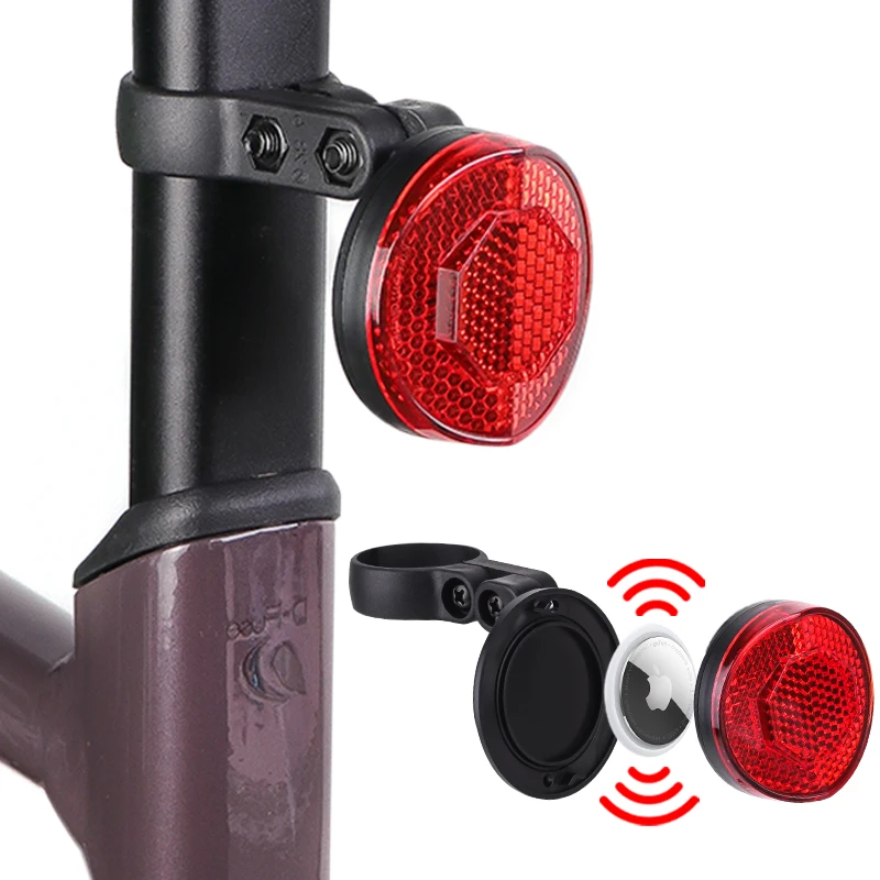 Soporte de luz trasera reflectante antirrobo para bicicleta de carretera, soporte de tubo de asiento oculto para Apple Airtag MTB