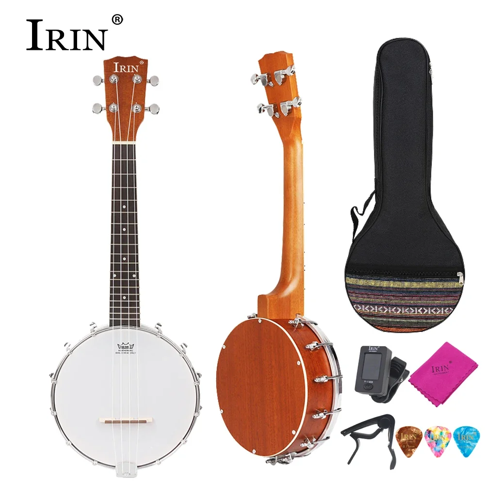 

IRIN Professional Banjo 4 String Banjo Musical Instrument with Case Bag/Tuner/Capo/Picks Sapele Banjo 4 String Guitar Gift