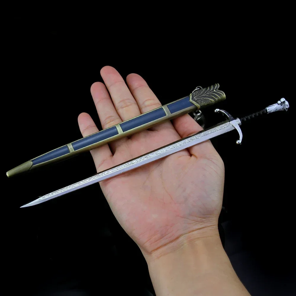 22 سنتيمتر Longclaw السيوف جون سنو فاليريان الصلب لعبة التلفزيون الطرفية القرون الوسطى المعادن Weapo المفاتيح نموذج سيف ساموراي اللعب الهدايا