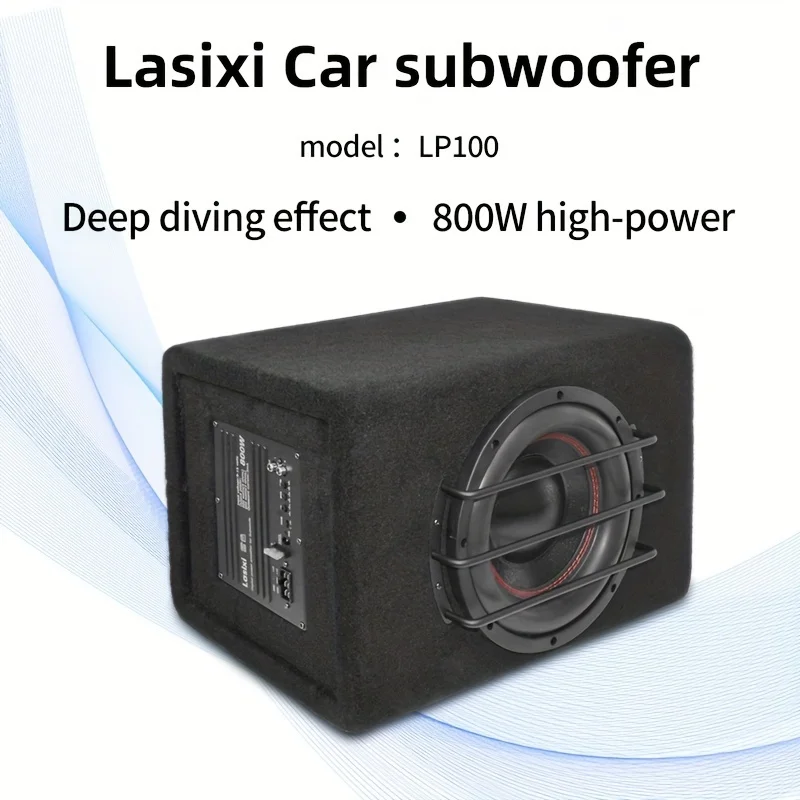 Peak 800W 10 inch car subwoofer active with amplifier bass system audio modification trunk heavy bass dual voice coil design