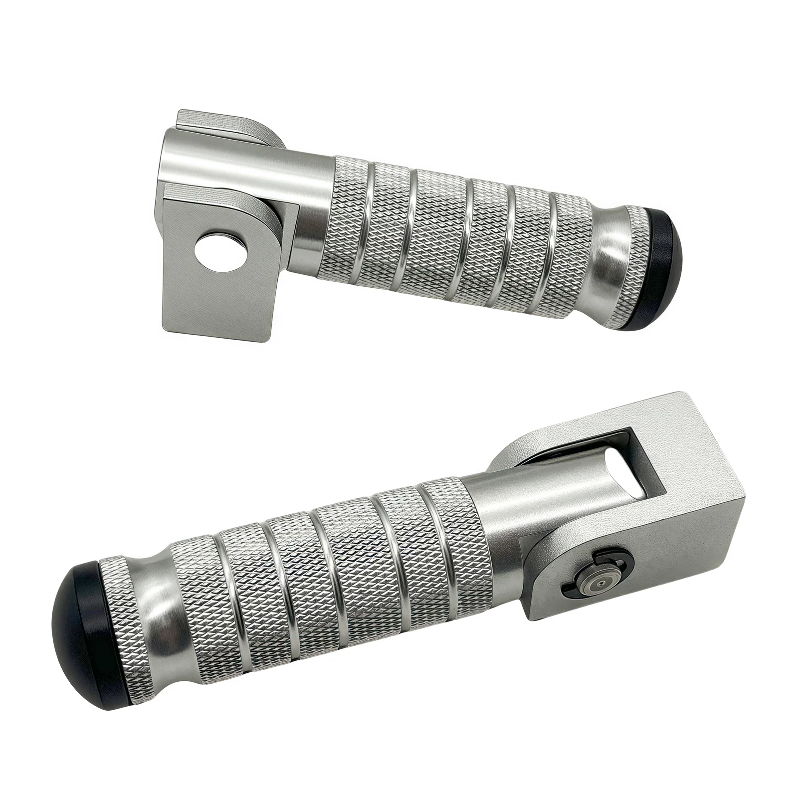 

Universal 8mm Motorcycle Foot Pegs CNC Aluminum 90 Degree Fixed Folding Passenger Pedal for Electric Motor Bicycle ATV (Silver)