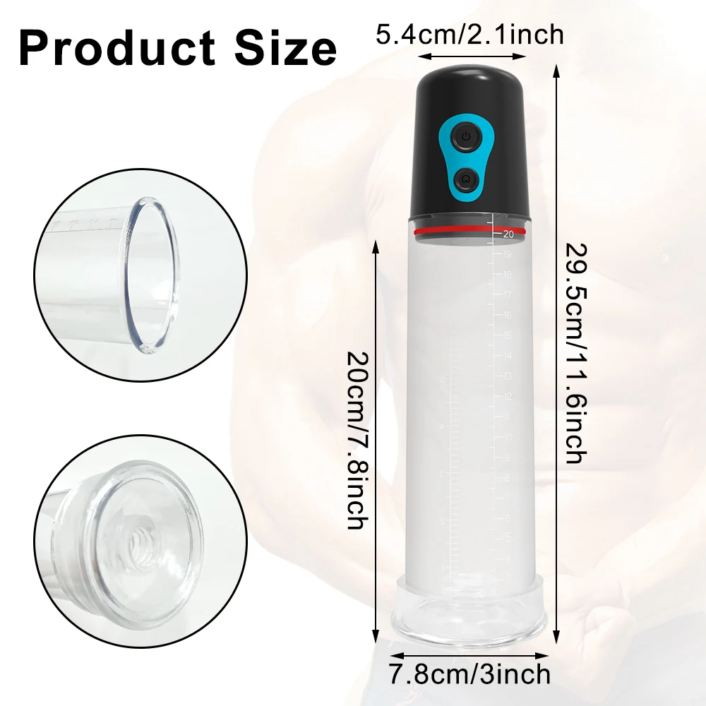 Electric Penis Pump Sex Toys for Men Male Masturbator Penis Growth Penile Vacuum Pump Penis Enlargement Enhancer Massager Ring