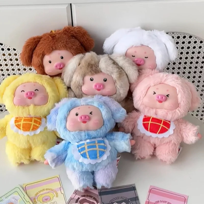 Minuo Pig Treasure Small Ranch Plush กล่องตาบอดของเล่น Kawaii Action Figure เดสก์ท็อปตกแต่ง Molde จี้ตุ๊กตาสาวของขวัญแปลกใจ