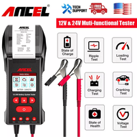 ANCEL BST600 Digital Battery Tester with Printer 12V/24V 100-2000CCA Battery Temperature Load Tester Cranking Charg System Test