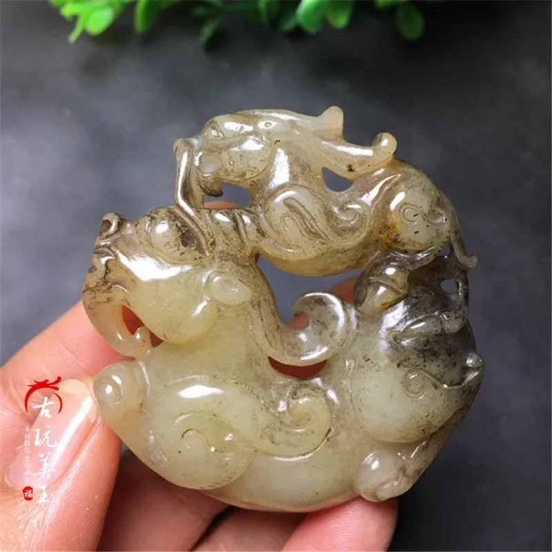 Collectable Jade Xiuyu Pixiu Beast Statues Brand Ancient Style Waist Pendant