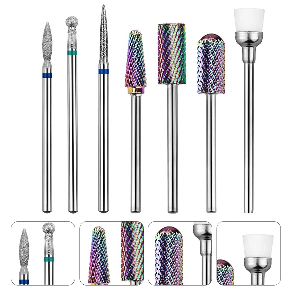 

1Set Nail Art Tungsten Steel Grinding Heads Set Sturdy Lightweight for Home Salon Manicure Nail Art Drill Bits Polishing