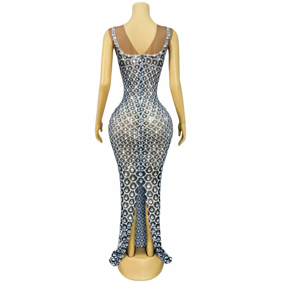 Yuquan Luxus Dubai Abendkleid Ärmelloses Langes Frauen Strass Kleid Promi Roter Teppich Runway Kleid Quinceanera Kleid