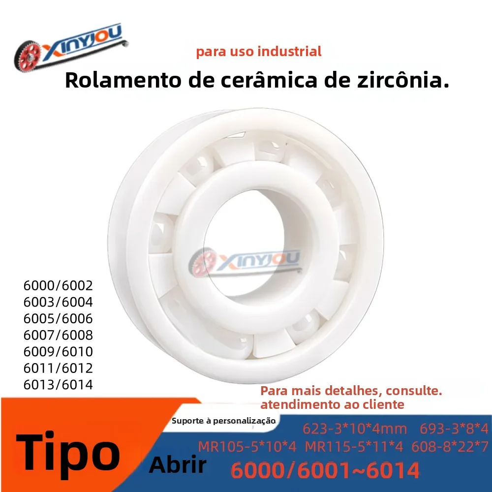 rolamento-de-ceramica-de-zirconia-totalmente-resistente-aberto-modelo-6000~6014-tamanho-10-26-8mm~70-110-20mm-para-uso-industrial