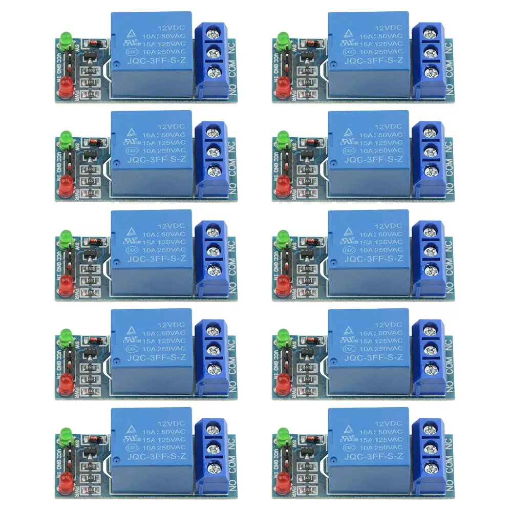10PCS 5V One Channel Relay Module Relay Switch with OPTO Isolation High Low Level Trigger for Arduino Raspberry pi ARM AVR