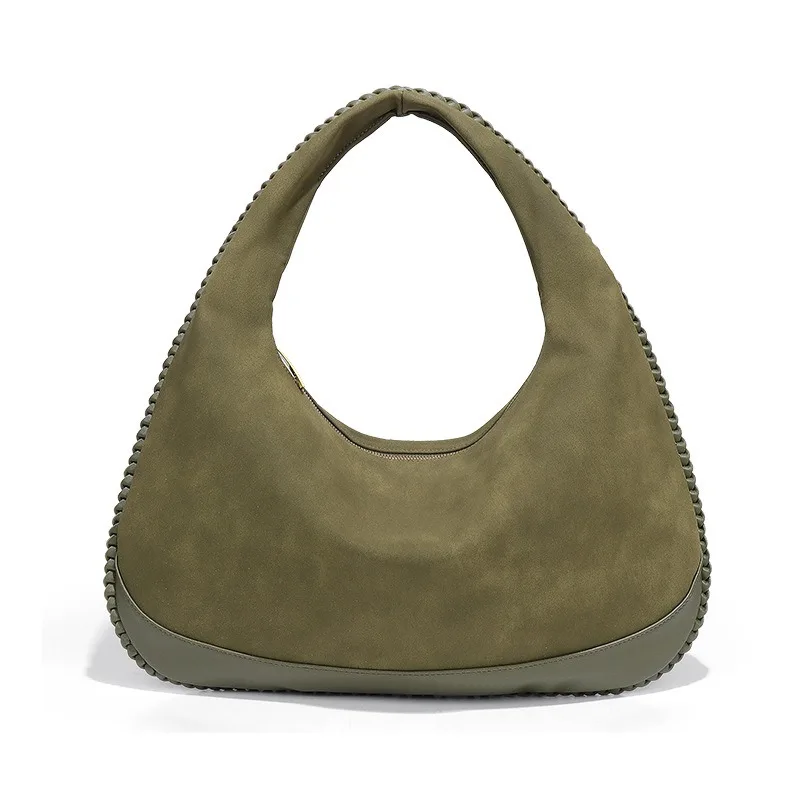 

Модная большая вместительная сумка на плечо из искусственной замши, женская повседневная сумка-тоут в форме полумесяца, роскошные дизайнерские сумки