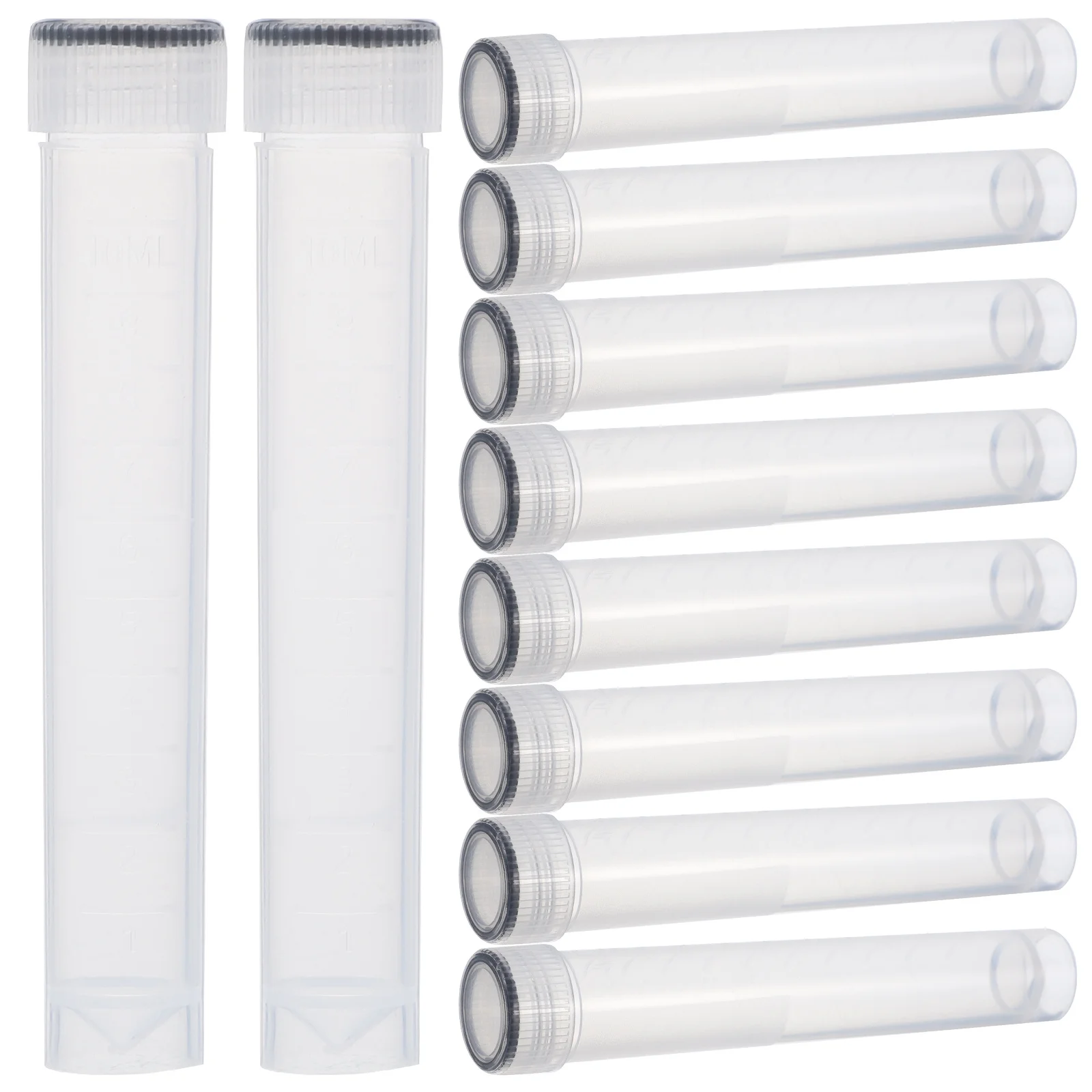 

10pcs Cryovial Tubes Freezing 10ml Transparent Plastic Test Tube Screw Lids Safe Sturdy Cold Equipment