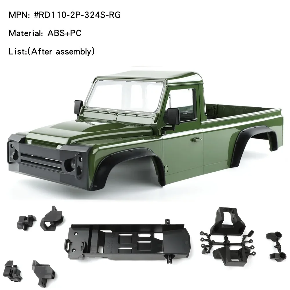 FOR TRX-4 Simulation 324mm Wheelbase 2 Doors Pickup Truck Body Shell for 1/10 RC Crawler Car Trxs TRX4 DEFENDER RD110 Parts