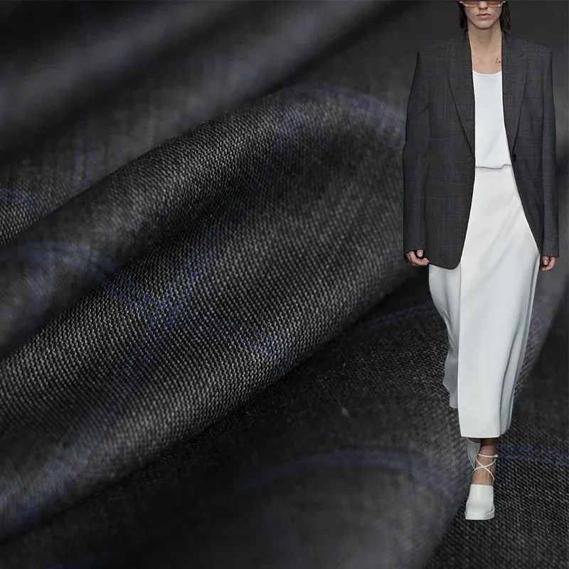 

Redraspberry Grey Plaid Worsted Wool Fabrics Garment Materials Spring Women Suits Pants DIY Sewing Clothes Tailor Freeshipping