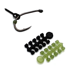 15pcs Rubber Hook Bead Carp Fishing Accessories Fish Hook Stoper Pop UP Boilies Stop For Carp Fishing Terminal Tackle