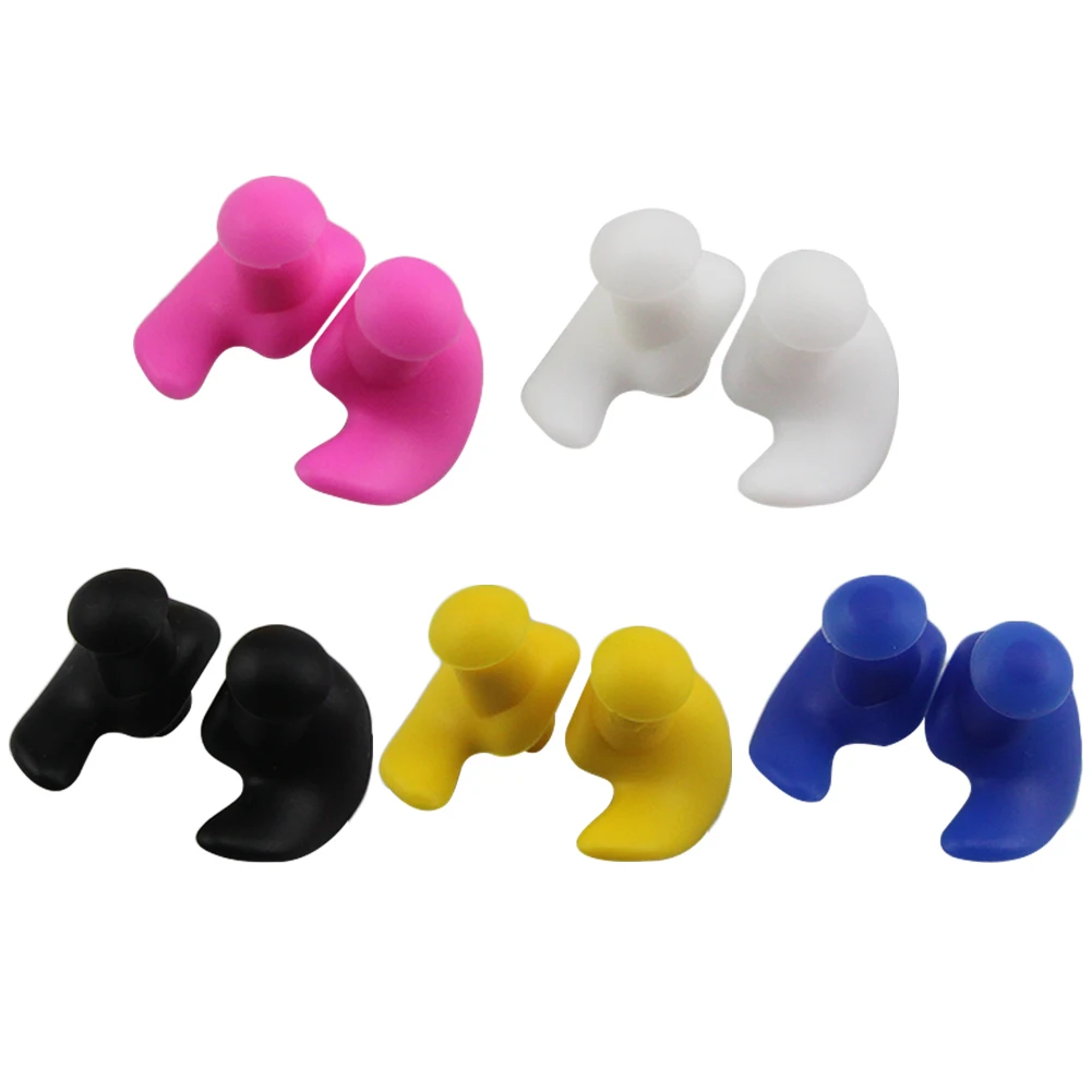 1 Pair Durable Earplugs Environmental Silicone Soft Ear Plugs Waterproof Dust-Proof Earplugs Water Sports Swimming Accessories