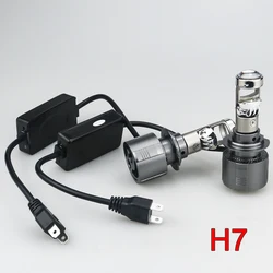 A80 H7 LED 프로젝터 H11 H4 헤드라이트 프로젝터 렌즈 팬 냉각 90W 자동차 Hi Lo 빔 전구 12V
