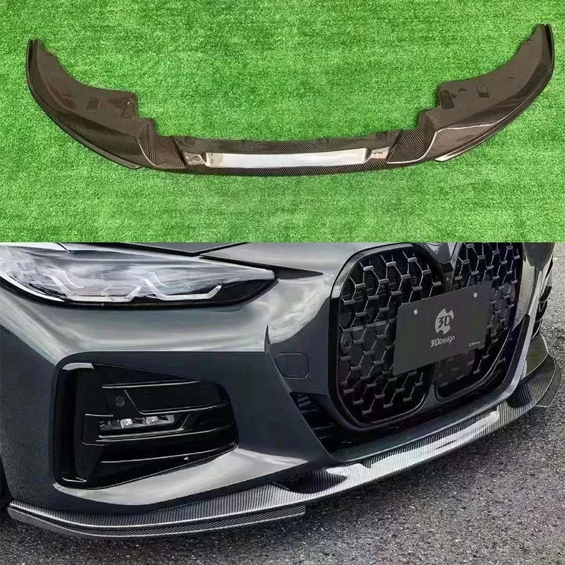 For BMW 4 series G22 G23 Carbon Fiber Car Front Bumper Diverter Spoiler Diffuser Front lip chin 3D Style Car Accessorie body kit