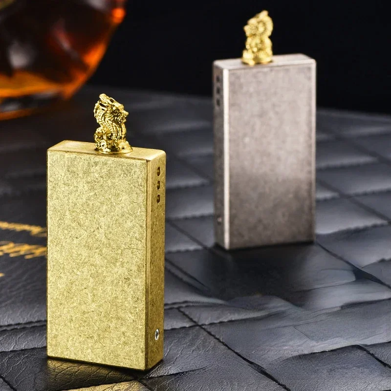 2024 New Fun Mechanical Pull Out Torch 10,000 Match Lighter Outdoor Portable Vintage Kerosene Lighter Men\'s Smoking Tools