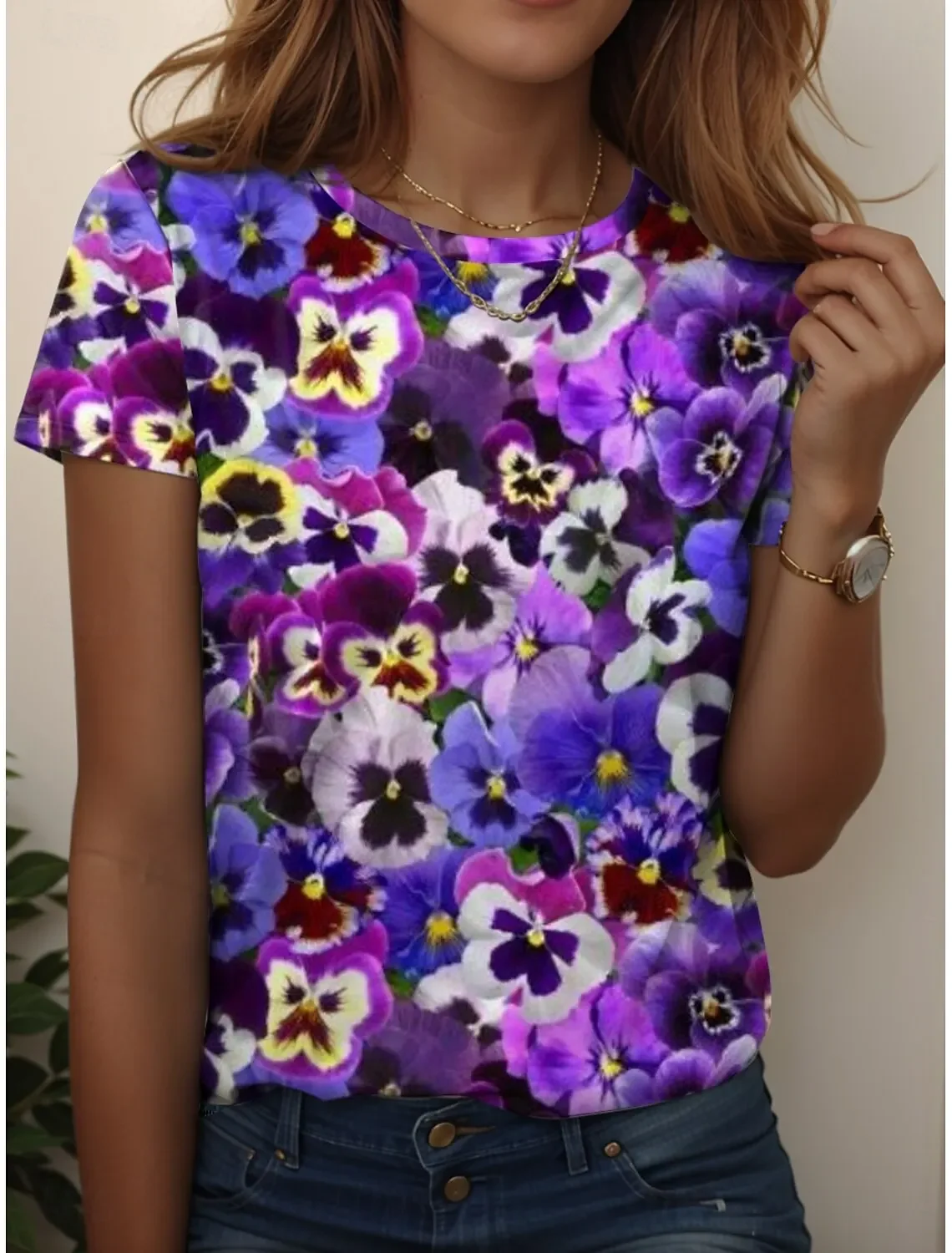 

Summer New Vintage Floral Plant T-Shirts 3D Print Women Casual O-Neck Short Sleeve T Shirt Harajuku Y2k Tees Top Female Clothing