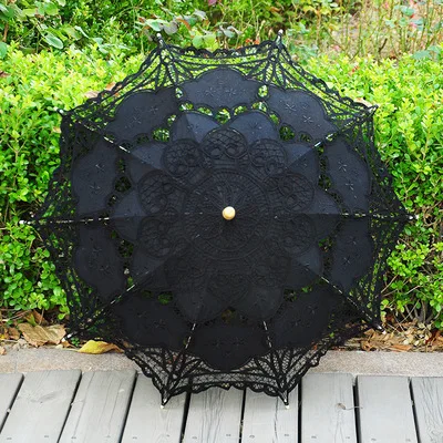 

European craft umbrella lace lace umbrella, cotton cloth wedding photography stage hook flower prop umbrella, hoisting parasol
