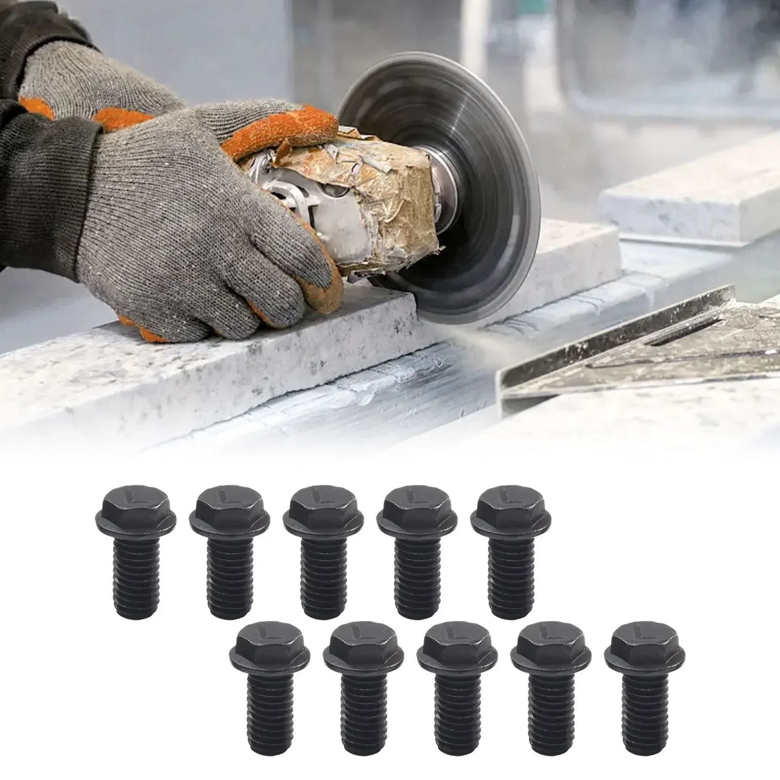 Parts Screw For Cutting Machine 10pcs Accessories Carbon Steel Hex Flange Left Hand Thread M8 M7 M6 High Quality