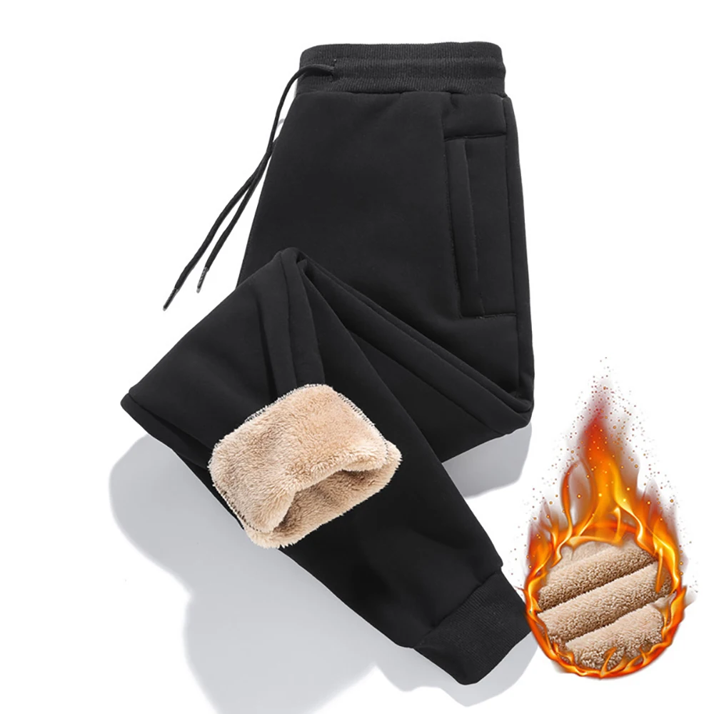 Winter Lammwolle Lange Hosen Warme Hosen Männer Dicke Jogginghose Outdoor Thermische Casual Jogger Hosen für Männer Fleece Hosen