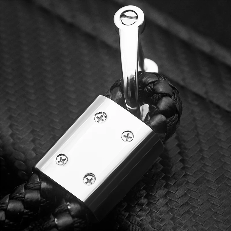 High Quality Shaped Leather Braided Custom Metal Rope Keychain Accessories For Land Rover Defender Discovery 2 3 4 Freelander