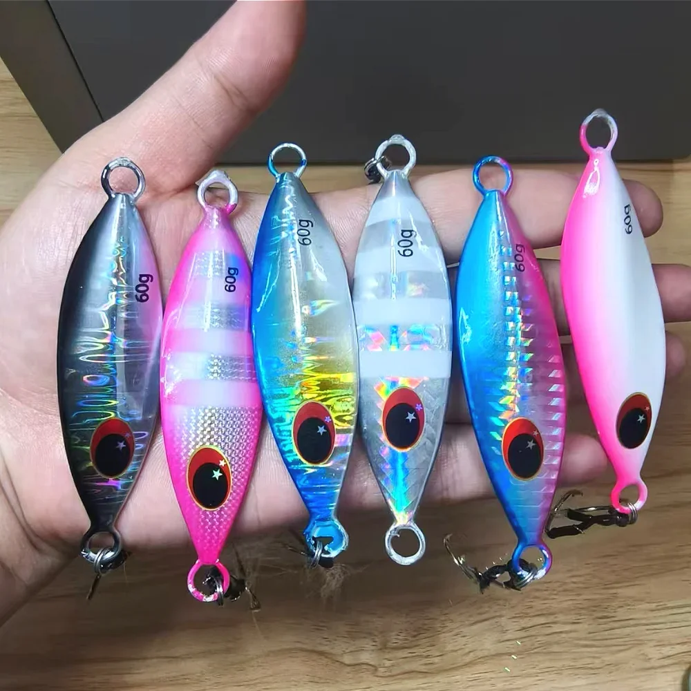 

Sea Fishing Jumping Jigs Lure Artificial Spinning Bait 30g 40g 60g Shore Jigging Spoon Wobble Ratlin for Pike Perch Saltwater