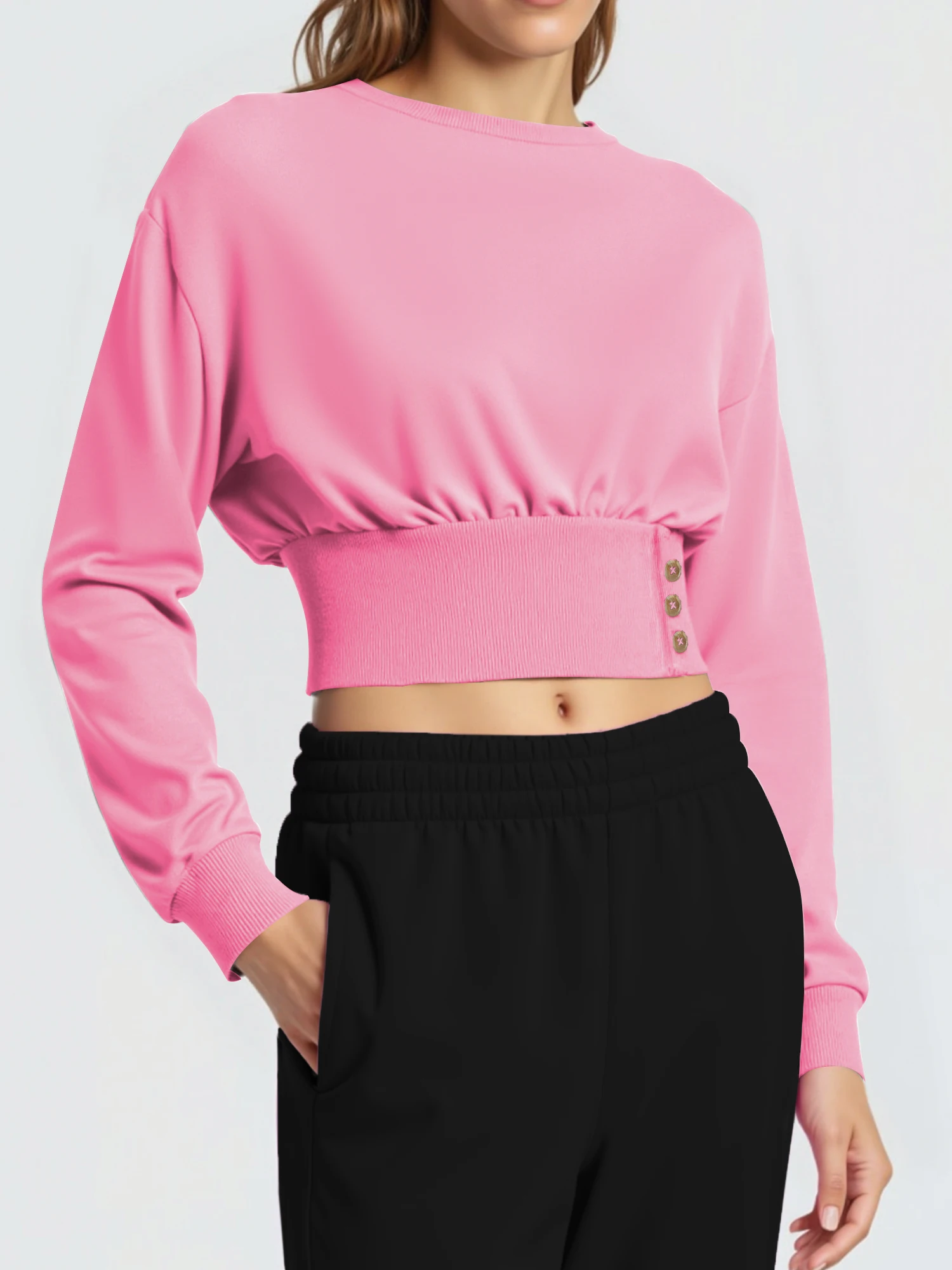Felpa con spalle scese e vita  - Streetwear Zipper recensione e prezzo