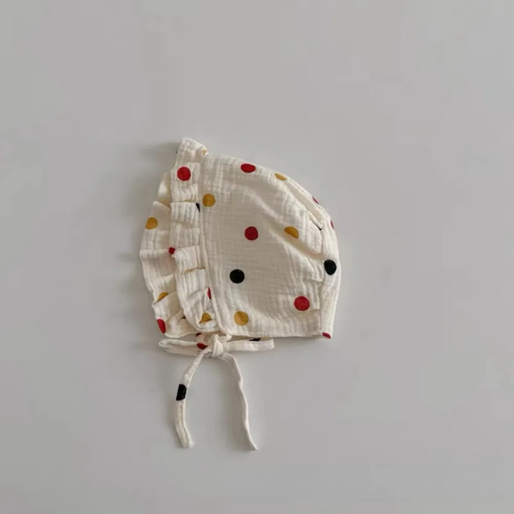 

Cute Korean Baby Fetal Cap Flower Cherry Print Soft Cotton Newborn Sun Hat Princess New Infant Beanie Cap Daily