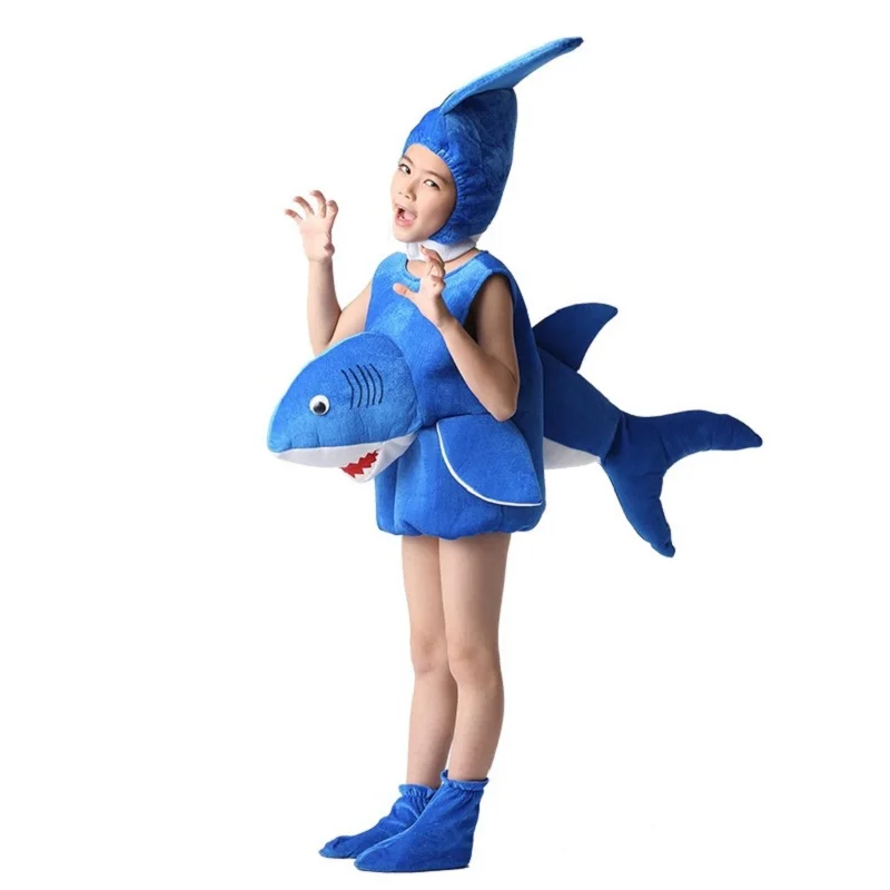 Unisex Toddler Family Dolphin Shark Whale Costume Cosplay per bambini tuta animale copricapo scarpe bambini Performance Suit