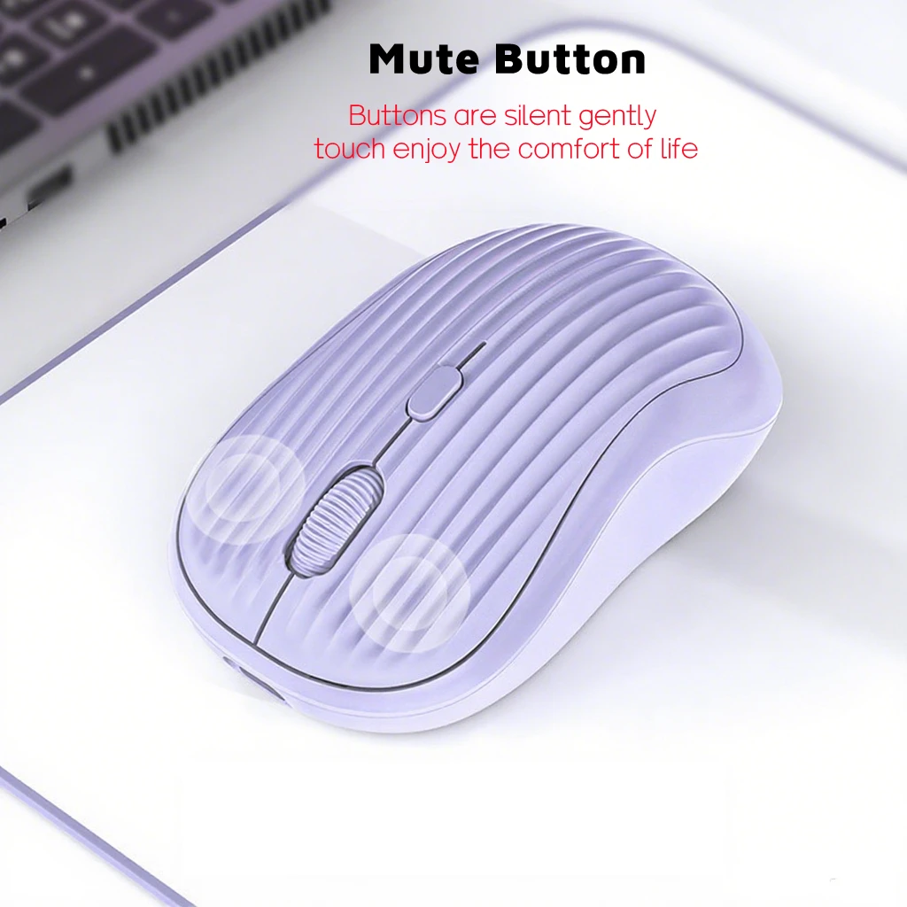 Type-C Rechargeable 2.4G Bluetooth Dual Mode Wireless Mouse Ergonomic Fashion Silent Mouse Desktop Laptop Tablet for iPhone iPad view 2