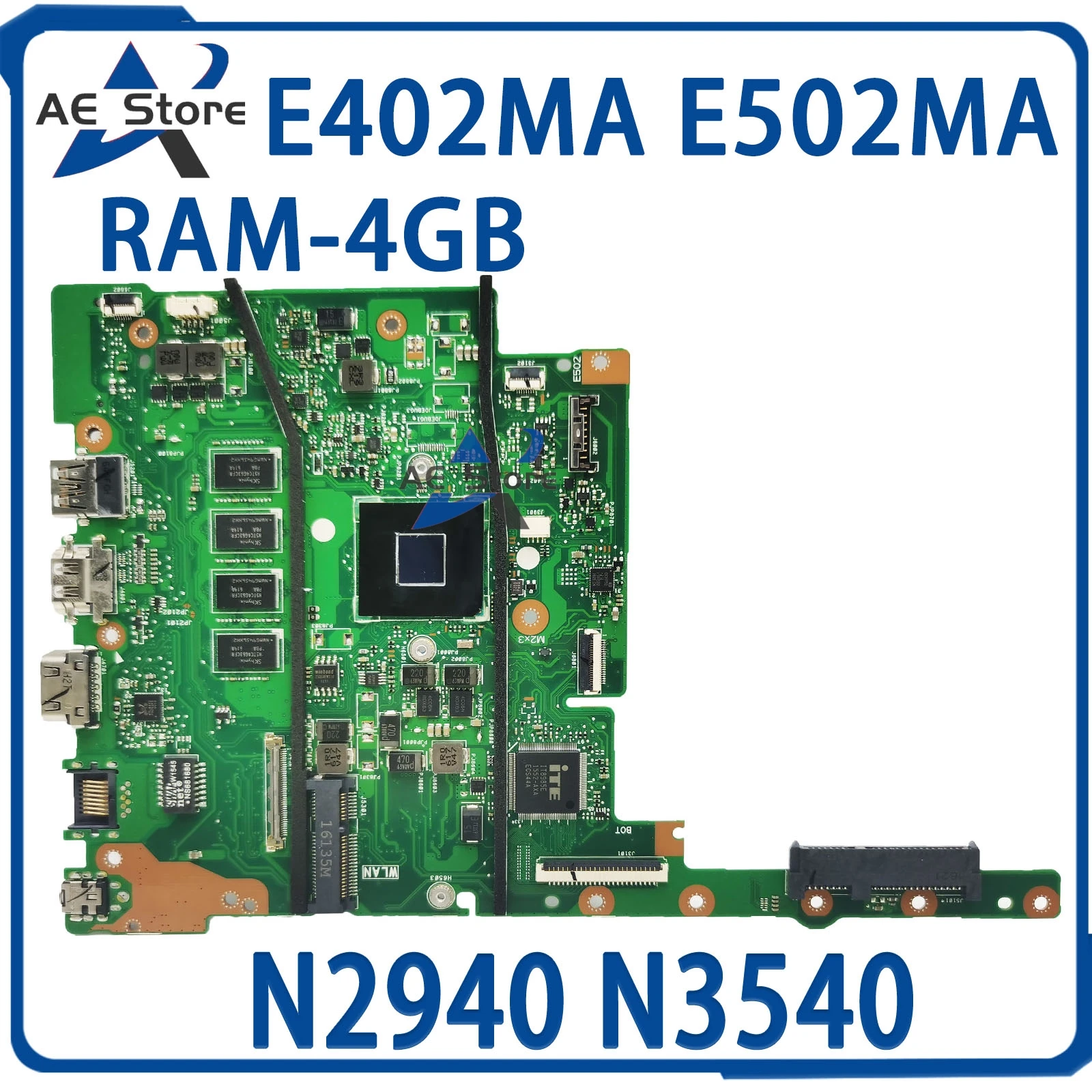 E402MA Mainboard For ASUS E402MA E502MA F402MA F502MA X402MA X502MA L402MA L502MA Laptop Motherboard N2940 N3540 4GB/RAM