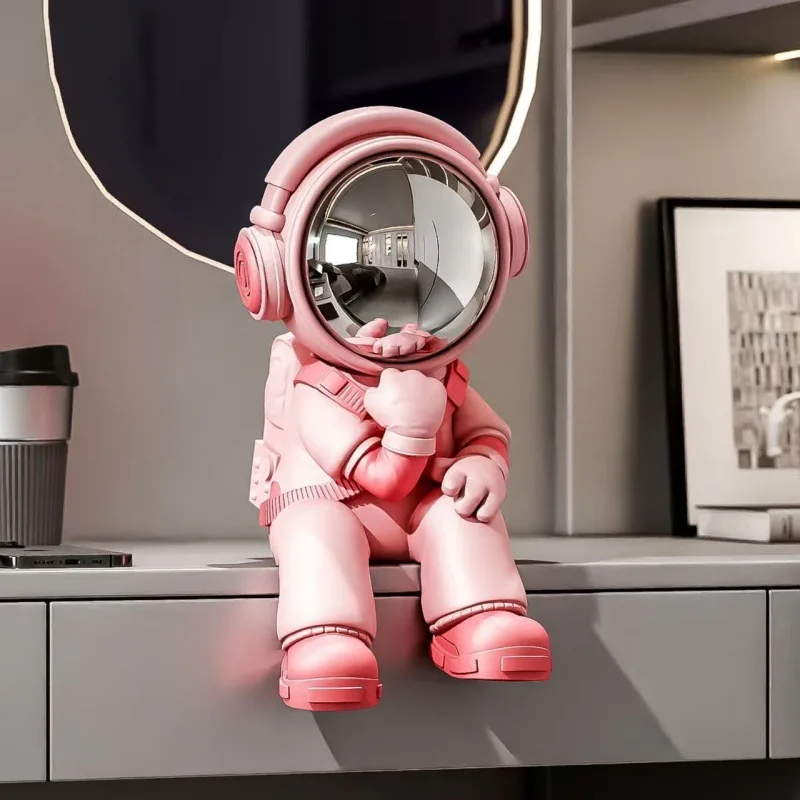 Thinking about Astronauts, Sitting Posture Ornaments, Sculptures, Living Room Aesthetics,Figures, Art Sculptures,Home Decoration